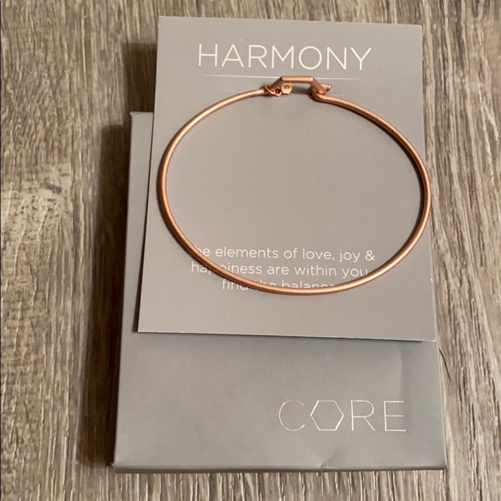 Origami Owl “Core” Rose Gold Bangle w/4 charms